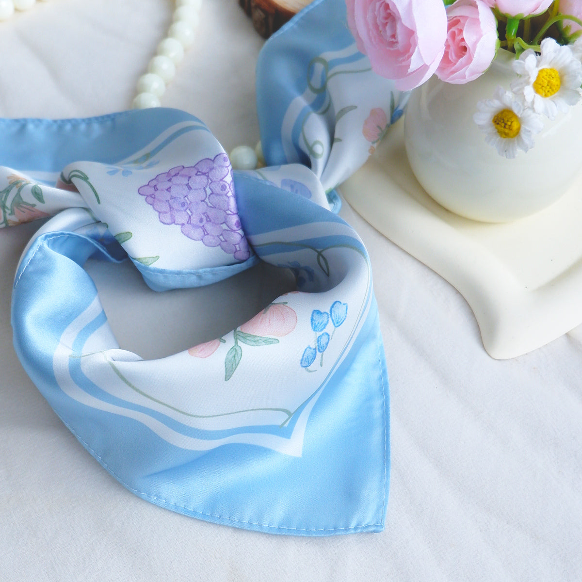 StephyDesignHK  【風信子永遠的愛】絲巾+絲巾扣高貴禮盒