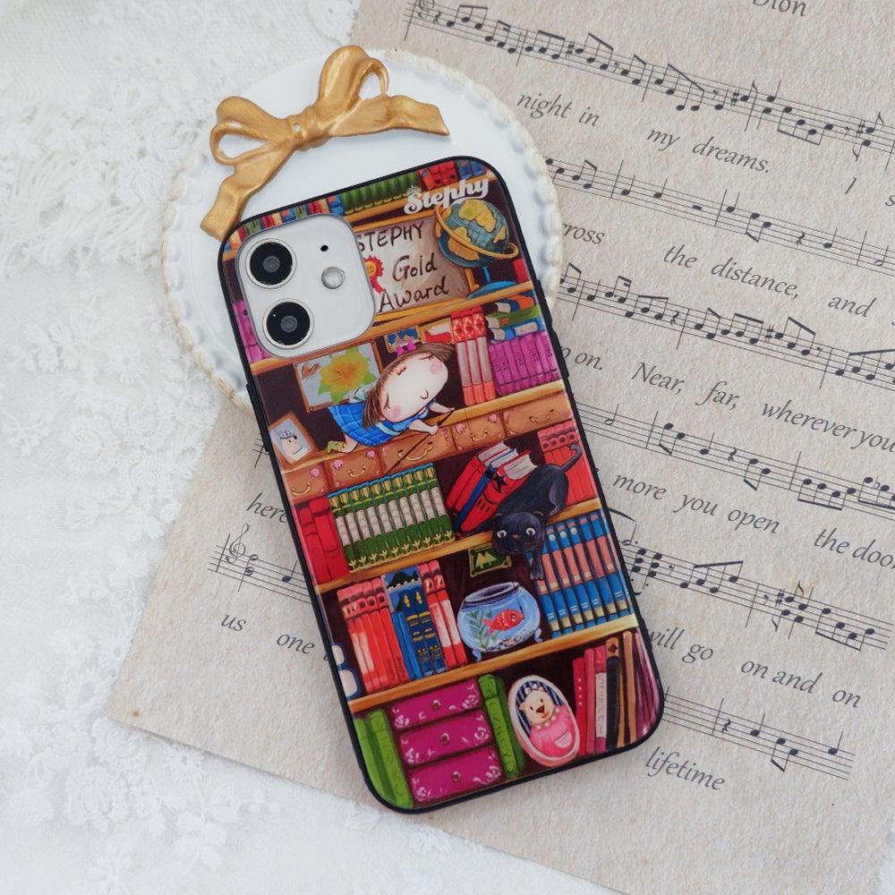 StephyDesignHK  iPhone 11/11 Pro/11 Pro Max書櫃鋼化玻璃手機保護殼