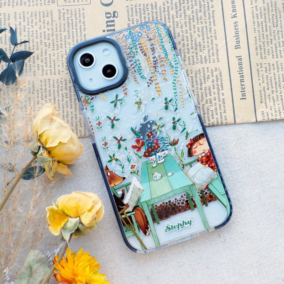 StephyDesignHK "午後悠閒"雙層包膠透明手機殼 iPhone 全系列 【客製化】