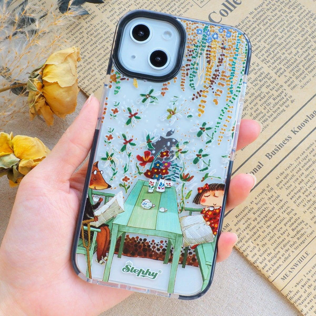 StephyDesignHK "午後悠閒"雙層包膠透明手機殼 iPhone 全系列 【客製化】