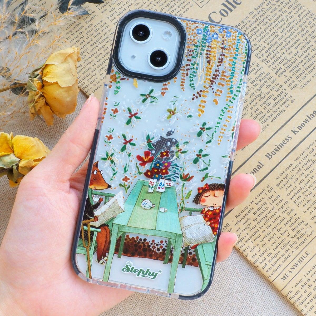 StephyDesignHK "午後悠閒"雙層包膠透明手機殼 iPhone 全系列 【客製化】