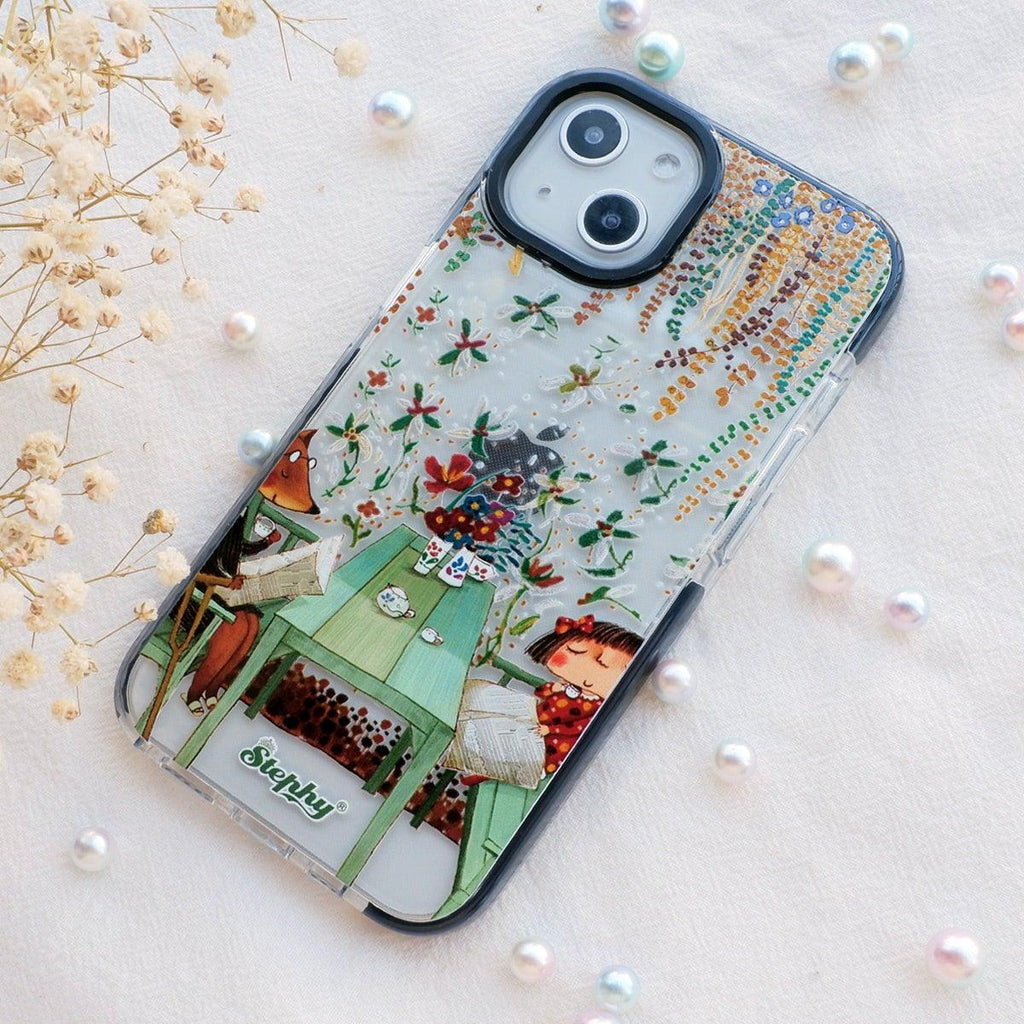 StephyDesignHK "午後悠閒"雙層包膠透明手機殼 iPhone 全系列 【客製化】